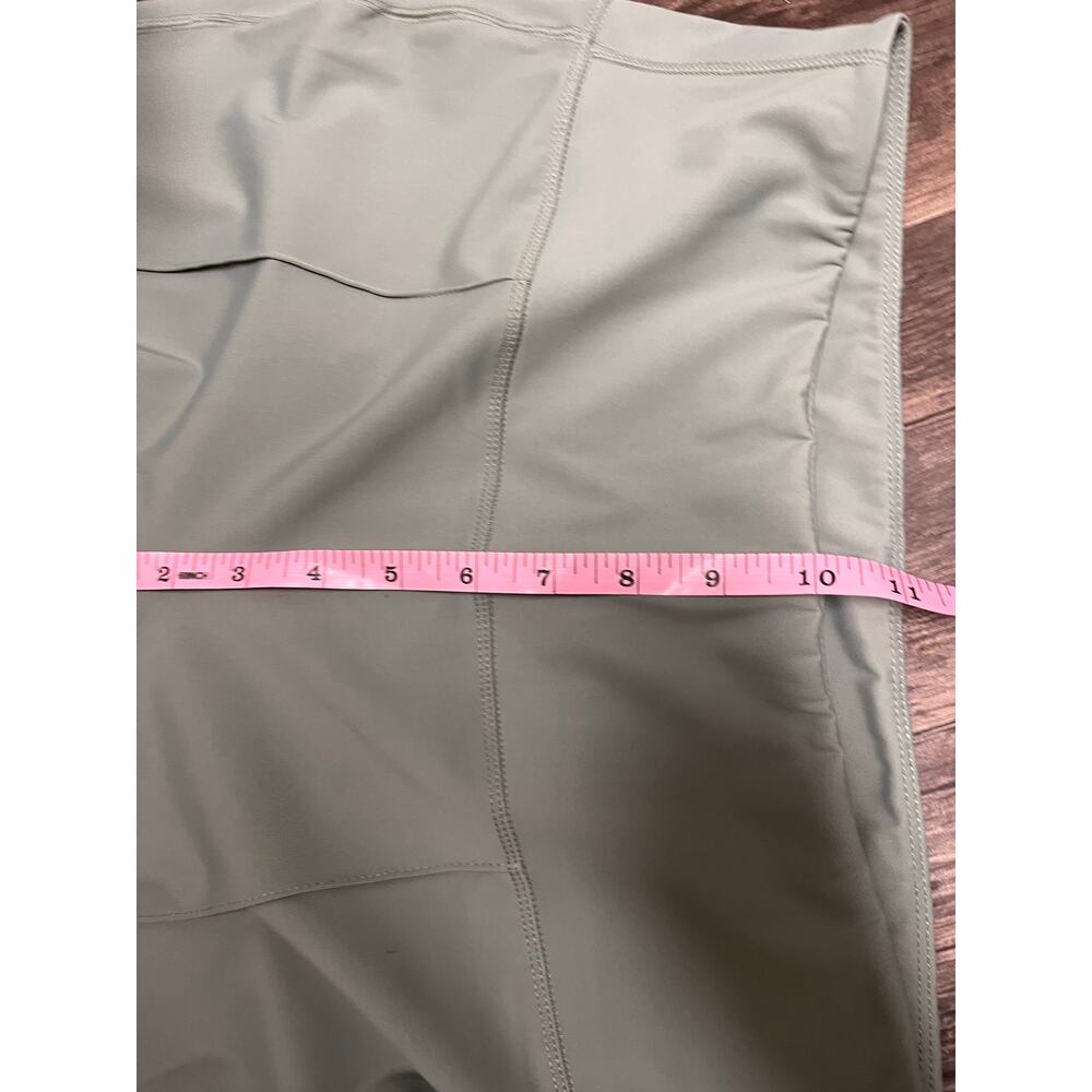Hot Kiss Sage Green Flare Leggings High Waist Yoga Pants Y2K Large Gym Lounge - Picture 7 of 8